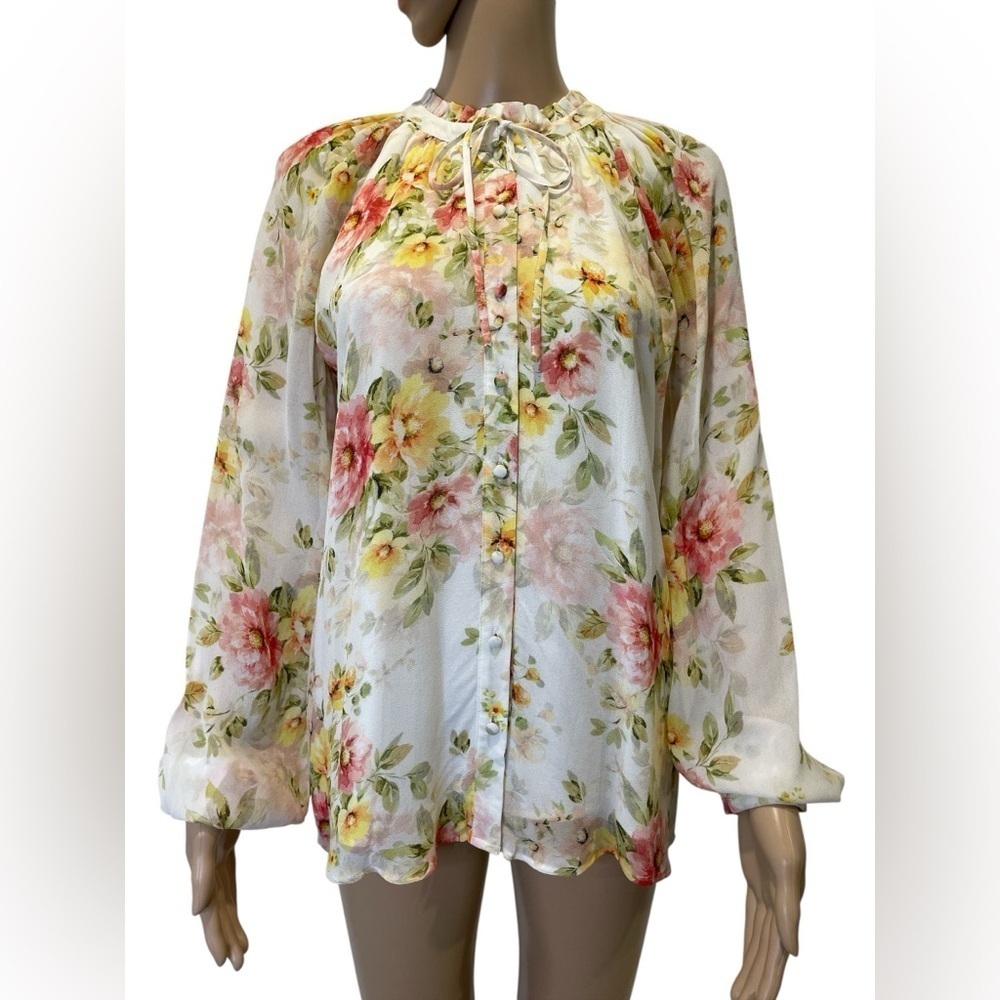 YUMI KIM Sundown Blouse  in New Day Ivory Floral Multicolor size S - Picture 2 of 6